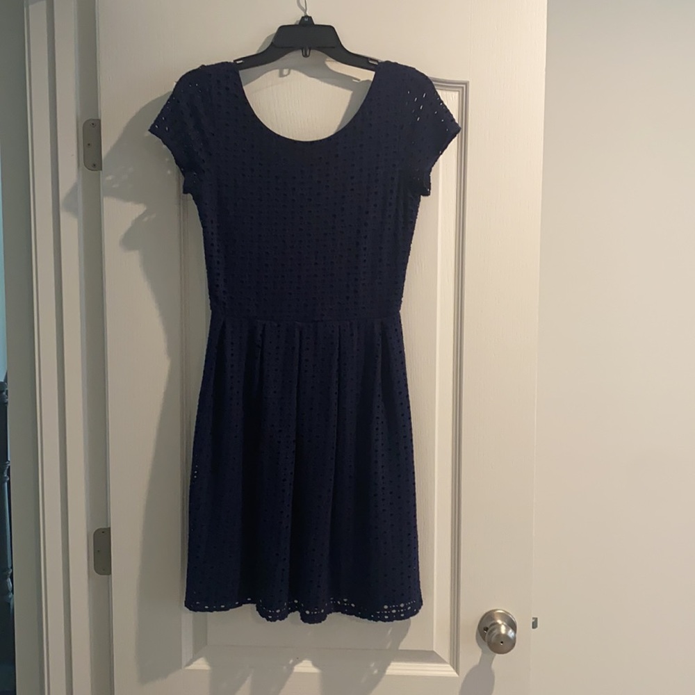 Navy Blue cocktail dress with short sleeves
